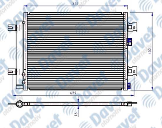 ORIS CDC257016 Klima Radyatoru Kondenser Brazing Duster 10>Sandero 08>Logan 10>1.2 16v-1.4-1.6-1.5dci 541×396x16  At/Mt Sanzuman